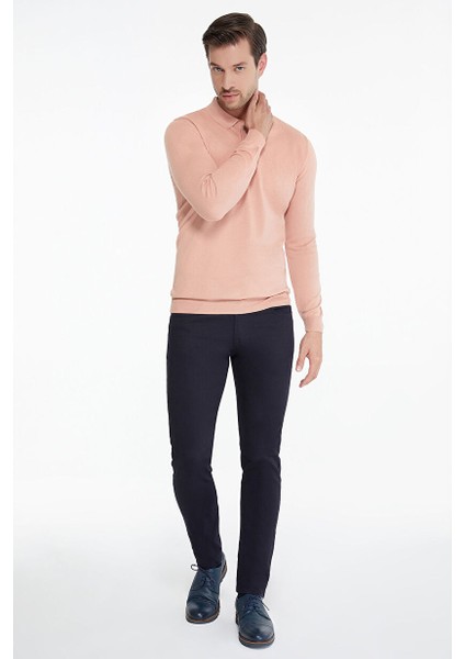 Lacivert Slim Fit Düz Pamuklu 5 Cep Kot Pantolon