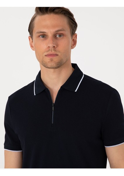 Lacivert Slim Fit Polo Yaka Tişört fiyatları
