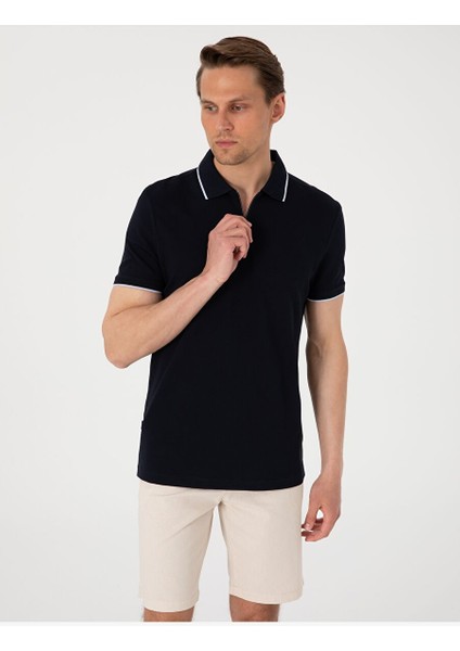 Lacivert Slim Fit Polo Yaka Tişört modelleri