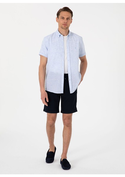 Lacivert Erkek Slim Fit Şort Rıco
