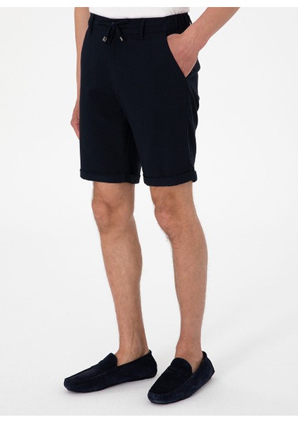 Lacivert Erkek Slim Fit Şort Rıco