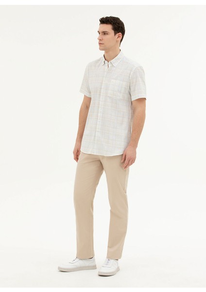 Normal Bel Normal Paça Regular Fit Bej Erkek Pantolon Rıver