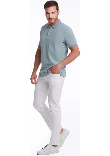Mavi Regular Fit Düz 100% Pamuklu Polo Yaka Tişört