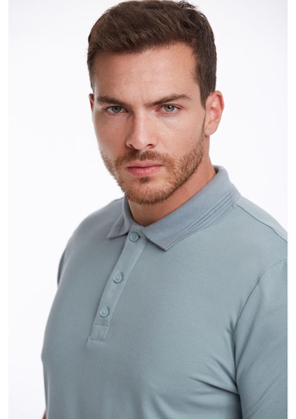 Mavi Regular Fit Düz 100% Pamuklu Polo Yaka Tişört