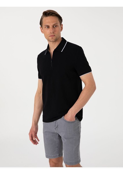 Siyah Slim Fit Polo Yaka Tişört modelleri