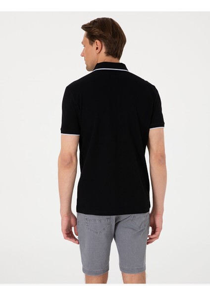 Siyah Slim Fit Polo Yaka Tişört indirimleri