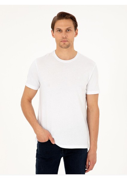 Beyaz-Lacivert-Siyah 3'lü Slim Fit %100 Pamuk Bisiklet Yaka Basic Tişört Paketi fiyatları