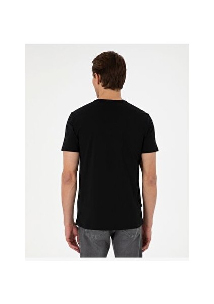 Beyaz-Lacivert-Siyah 3'lü Slim Fit %100 Pamuk Bisiklet Yaka Basic Tişört Paketi