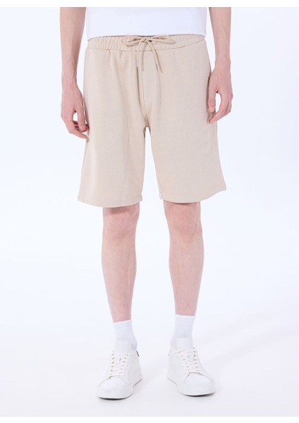 Bej Erkek Basic Sweat Şort M5SM-SRT1113