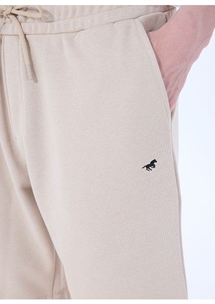 Bej Erkek Basic Sweat Şort M5SM-SRT1113
