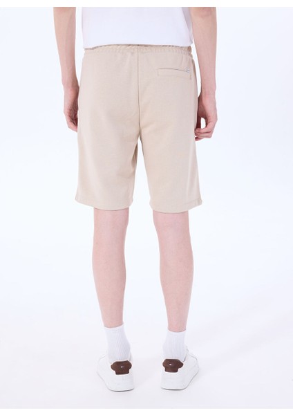 Bej Erkek Basic Sweat Şort M5SM-SRT1113