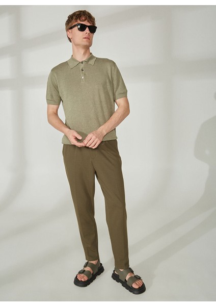 Polo Yaka Haki Erkek T-Shirt Mr Compaorta modelleri
