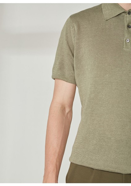 Polo Yaka Haki Erkek T-Shirt Mr Compaorta fırsatları