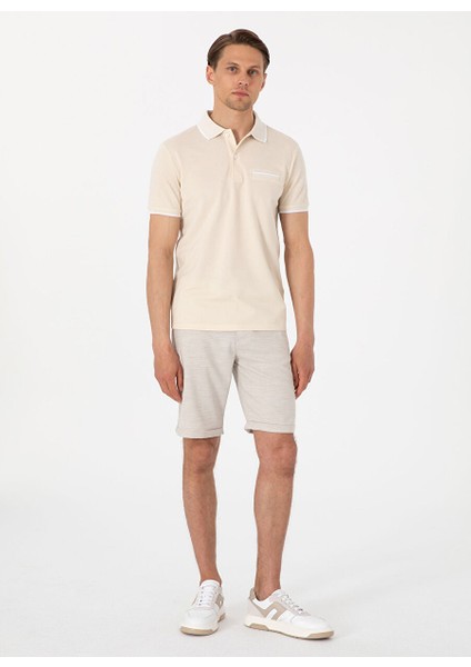 Bej Erkek Slim Fit Şort Rıco