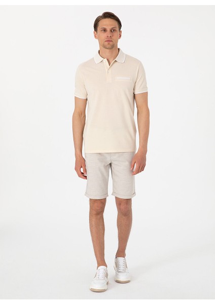 Bej Erkek Slim Fit Şort Rıco