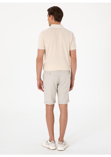 Bej Erkek Slim Fit Şort Rıco
