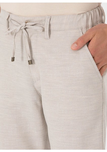 Bej Erkek Slim Fit Şort Rıco
