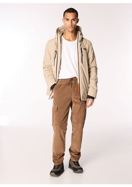 Açık Kahve Erkek Jogger Nakışlı Kargo Pantolon D4WM-PNT3344
