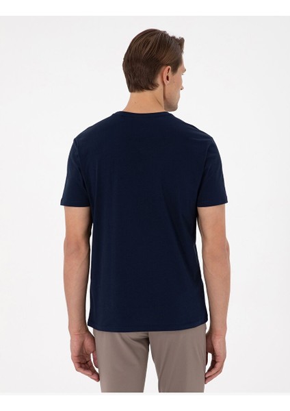 Beyaz-Lacivert-Siyah 3'lü Slim Fit %100 Pamuk Bisiklet Yaka Basic Tişört Paketi indirimleri