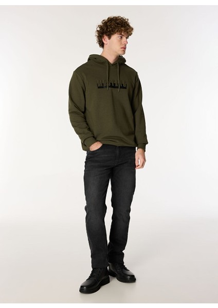 Haki Erkek Bisiklet Relaxed Baskılı Sweatshirt M4WM-SWT-1801