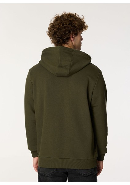Haki Erkek Bisiklet Relaxed Baskılı Sweatshirt M4WM-SWT-1801