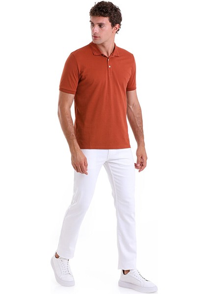 Kahverengi Regular Fit Düz 100% Pamuklu Polo Yaka Tişört fiyatları