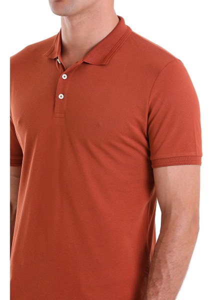 Kahverengi Regular Fit Düz 100% Pamuklu Polo Yaka Tişört modelleri