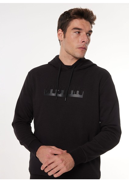Siyah Erkek Bisiklet Relaxed Baskılı Sweatshirt M4WM-SWT-1801
