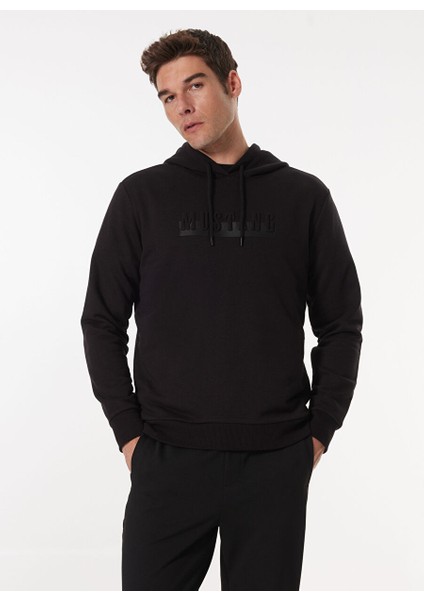 Siyah Erkek Bisiklet Relaxed Baskılı Sweatshirt M4WM-SWT-1801