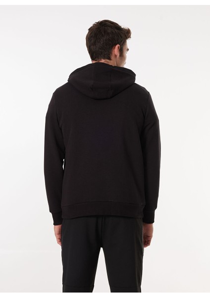 Siyah Erkek Bisiklet Relaxed Baskılı Sweatshirt M4WM-SWT-1801