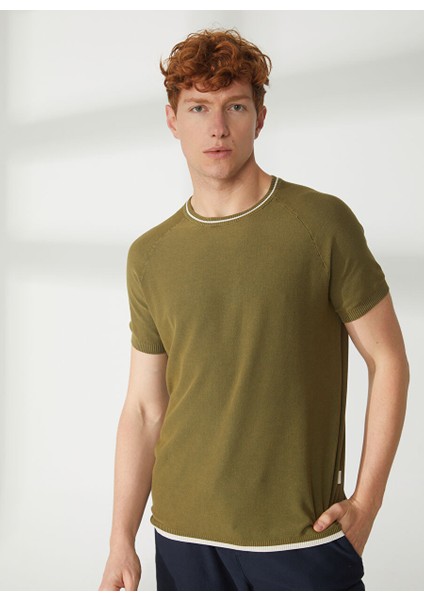 Polo Yaka Slim Fit Yeşil Erkek Kazak A26483C08-