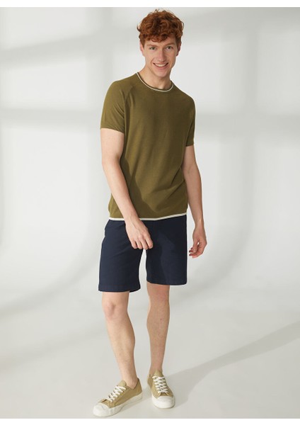 Polo Yaka Slim Fit Yeşil Erkek Kazak A26483C08-