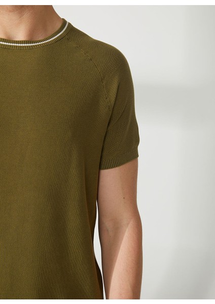 Polo Yaka Slim Fit Yeşil Erkek Kazak A26483C08-