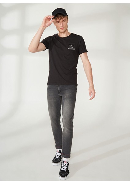 Bisiklet Yaka Siyah Erkek T-Shirt FM23S16TGBLACK modelleri