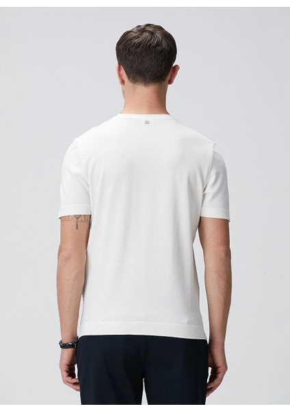 Ekru Erkek Bisiklet Slim Fit Kazak 1093987