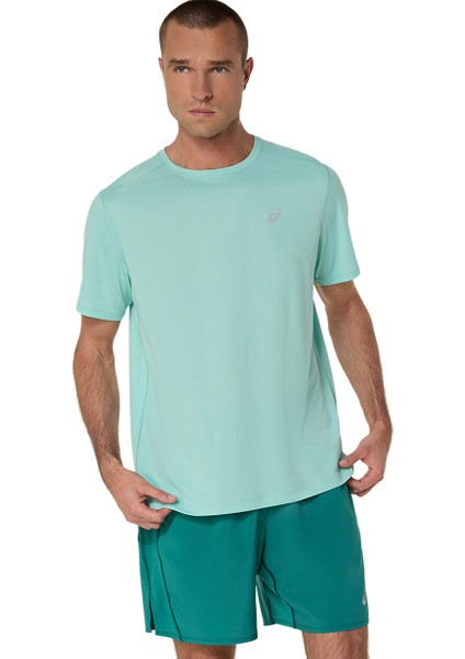 2011D221-300 Asıcs Core Ss Top Turkuaz Yuvarlak Yaka Normal Kalıp T-Shirt