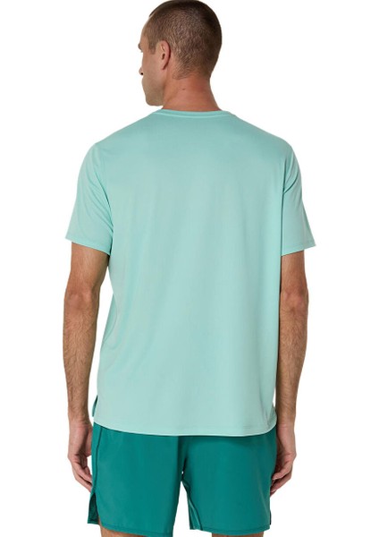 2011D221-300 Asıcs Core Ss Top Turkuaz Yuvarlak Yaka Normal Kalıp T-Shirt