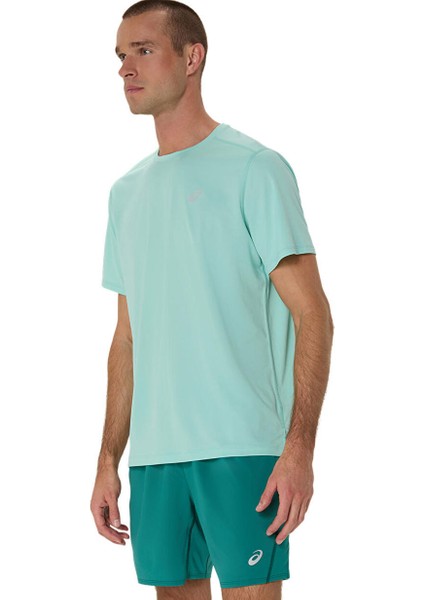2011D221-300 Asıcs Core Ss Top Turkuaz Yuvarlak Yaka Normal Kalıp T-Shirt