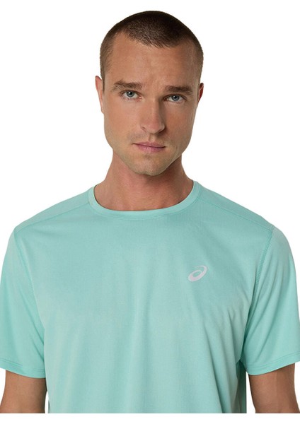 2011D221-300 Asıcs Core Ss Top Turkuaz Yuvarlak Yaka Normal Kalıp T-Shirt