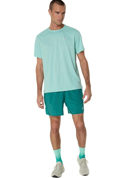2011D221-300 Asıcs Core Ss Top Turkuaz Yuvarlak Yaka Normal Kalıp T-Shirt