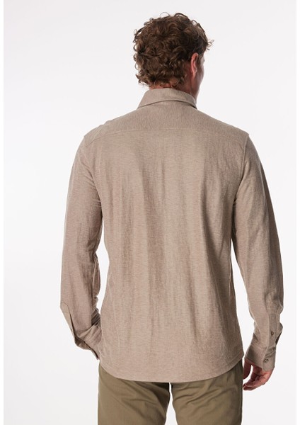 Açık Kahve Erkek Düğmeli Regular Fit Gömlek FC4SM-GML 0877