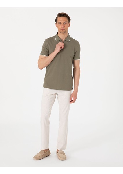 Haki Slim Fit Polo Yaka Tişört fırsatları