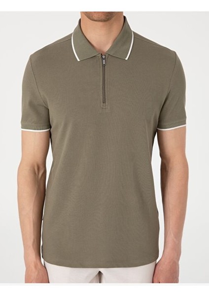 Haki Slim Fit Polo Yaka Tişört
