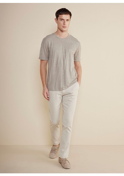 Bisiklet Yaka Kahve Erkek T-Shirt BBSS24MTS008
