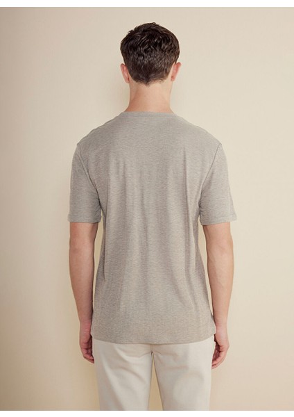 Bisiklet Yaka Kahve Erkek T-Shirt BBSS24MTS008