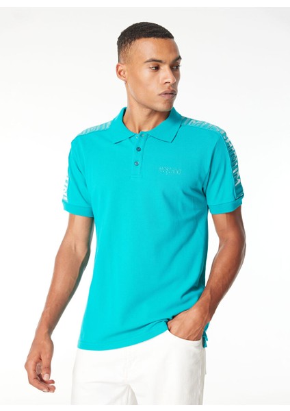 Yeşil Erkek Desenli Polo T-Shirt 241V3A1604