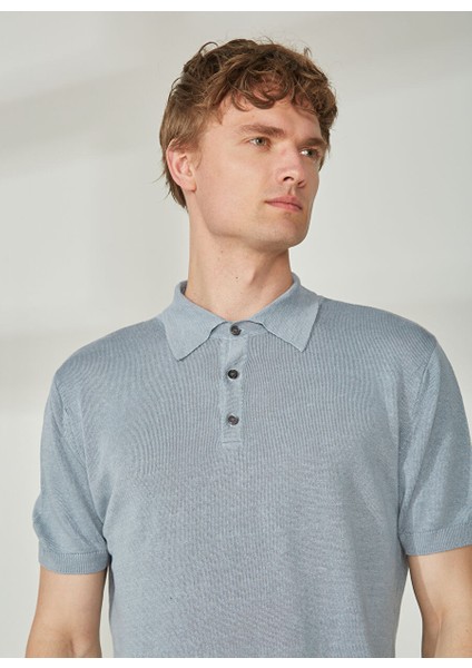 Polo Yaka Gri Erkek T-Shirt Mr Compaorta modelleri