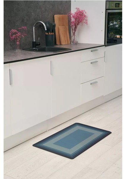 Kaymaz Tabanlı Su Emici Abdest ,banyo ve Mutfak Paspası 58X38CM Siyah Gri Renk Yazısız Model