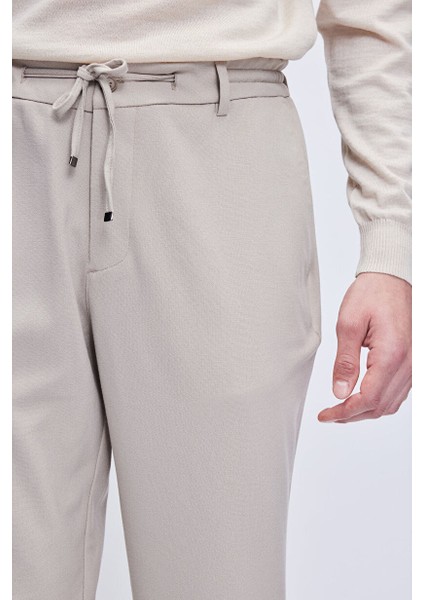 Bej Rahat Kesim Yandan Cepli Jogger Pantolon modelleri