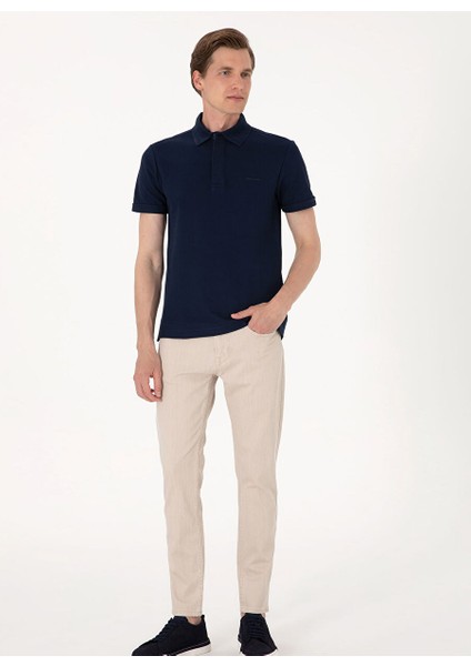 Bej Erkek Slim Fit Denim Pantolon Want